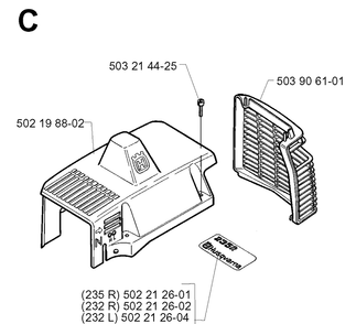 Part Location Diagram of 539111617 Husqvarna BAFFLE, LEFT, 52