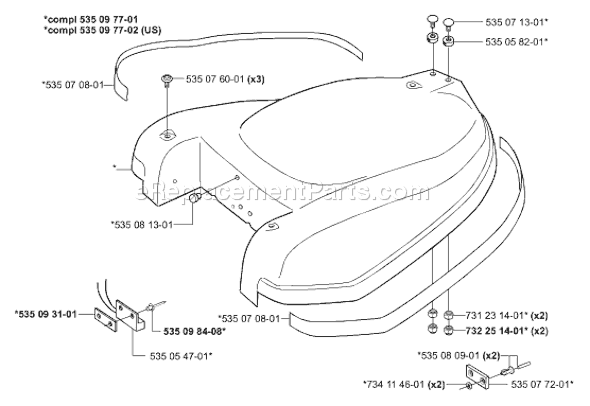 Page B Diagram and Parts List for AUTOMOWER 2001-01 Husqvarna Lawn Mower