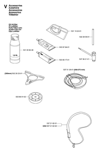 Accessories Diagram and Parts List for 335LS 20070100001-Current Husqvarna Edger