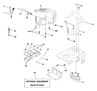 Engine Diagram and Parts List for YTH1848XP (954567260-B)(2001-05) Husqvarna Lawn Tractor