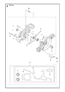 Crankcase Diagram and Parts List for K970RING 2011-12 Husqvarna Circular Saw
