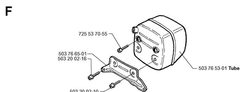 Muffler Diagram and Parts List for 371K 1999-04 Husqvarna Lawn Tractor Accessories