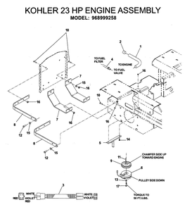 Engine Diagram and Parts List for IZ5223 (968999526)(2006-08) Husqvarna Lawn Mower