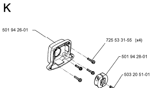Clutch Diagram and Parts List for 26H 19930600001-19941000000 Husqvarna Hedge Trimmer