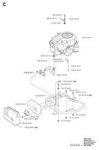Engine Diagram and Parts List for R155 (953533805)(2005-01) Husqvarna Lawn Tractor