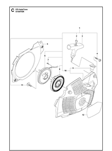Starter Diagram and Parts List for 576XP 20130900001-Current Husqvarna Chainsaw