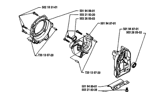 Crankcase Diagram and Parts List for 25RD 1989-10 Husqvarna Brush Cutter