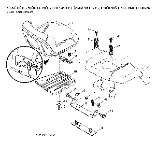 Seat Diagram and Parts List for YTH1542XPT (96043000601)(2006-03) Husqvarna Lawn Tractor