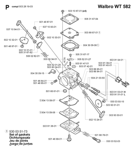 Carburetor Details Diagram and Parts List for 335XPT 20011800001-Current Husqvarna Chainsaw