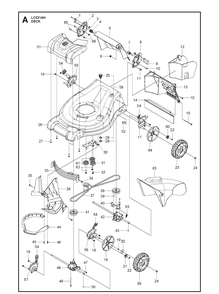 Mower Deck / Cutting Deck Diagram and Parts List for LC221AH 96145003100 Husqvarna Lawn Mower