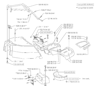 Engine Cover Diagram and Parts List for RIDERPROFLEX21 2001-02 Husqvarna Lawn Tractor