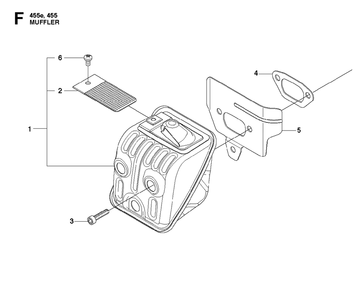 Muffler Diagram and Parts List for 455ERANCHER 2013-01 Husqvarna Chainsaw