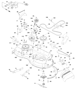 Mowerdeck Diagram and Parts List for YTH20K46 (917289543)(2010-02) Husqvarna Lawn Mower