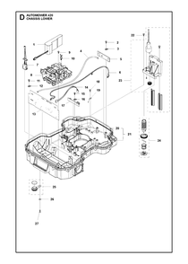 Chassis Lower Diagram and Parts List for 420 2016-02 Husqvarna Lawn Mower
