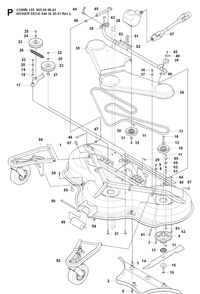 61 Inch/155cm Cutting Deck 3 Diagram and Parts List for PT26D (965160601)(2008-03) Husqvarna Lawn Mower