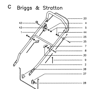 Handle And Controls 2 Diagram and Parts List for MASTER46 1996-01 Husqvarna Lawn Mower