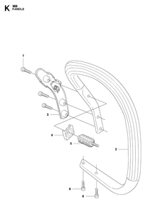 Handle And Controls Diagram and Parts List for 353  Husqvarna Chainsaw
