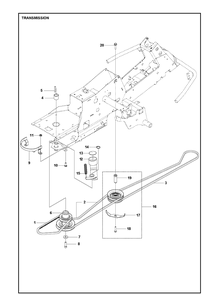 Transmission 2 Diagram and Parts List for R316TX  Husqvarna Lawn Mower
