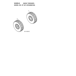 Wheels Diagram and Parts List for ST227-970528702  Husqvarna Snow Blower
