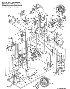 Rear End/Rear Steering Diagram and Parts List for 4125H 1991-01 Husqvarna Lawn Mower