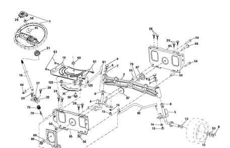 Steering Diagram and Parts List for TS248TD (96043032500)(2020-08) Husqvarna Lawn Tractor