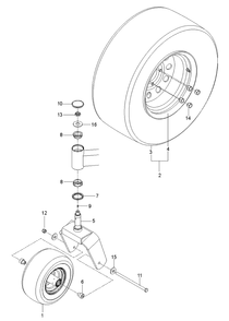 Wheels And Tires Diagram and Parts List for PZ29 (9665580100)(2019-05) Husqvarna Lawn Mower