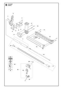Shaft Diagram and Parts List for 525IRXT  Husqvarna Brush Cutter