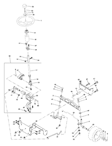 Steering Assembly Diagram and Parts List for CT130 (954170017-D)(2001-08) Husqvarna Lawn Tractor