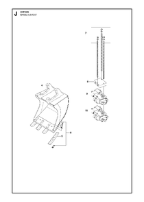 Chisels And Bucket Diagram and Parts List for DXR300 (1 & Above)(2013-08) Husqvarna Demolition Hammer
