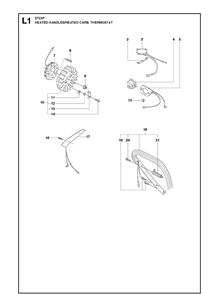 Handles Heated Diagram and Parts List for 372XP XPG Husqvarna Chainsaw