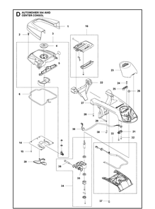 Center Consol Diagram and Parts List for 504AWD 2021-01 Husqvarna Lawn Mower