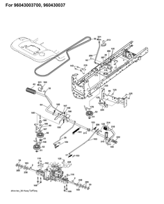 Drive Diagram and Parts List for YTH2246 2018 Husqvarna Lawn Tractor