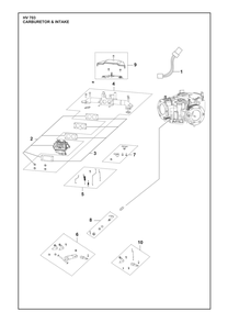Carburetor Diagram and Parts List for HV703  Husqvarna Engine