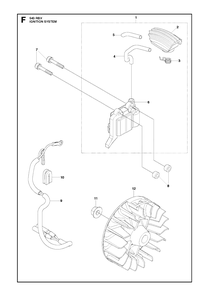 Ignition System Diagram and Parts List for 543RBX 20130500001 - 20154400000 Husqvarna Brush Cutter