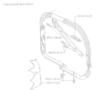 Front Handle Diagram and Parts List for 372XPW 2007-01 Husqvarna Chainsaw