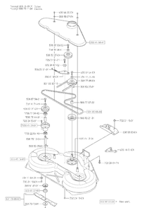 Deck (44-Inch Mulch) Diagram and Parts List for RIDERPROFLEX21 2001-02 Husqvarna Lawn Tractor