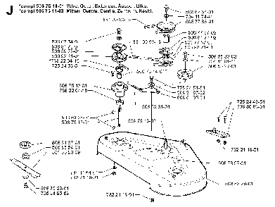 48/122cm Cutting Deck Diagram and Parts List for RIDER1030BIOCLIP 1997-05 Husqvarna Lawn Tractor