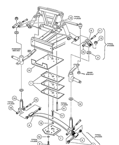 Front Suspension, Lower - Vehicles With Two-Wheel Brakes Diagram and Parts List for HUV4210GXP 2005-06 Husqvarna Lawn Tractor