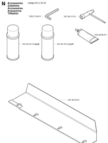 Accessories Diagram and Parts List for 325HS99 (X-SERIES)(20004000001-20030100000) Husqvarna Hedge Trimmer