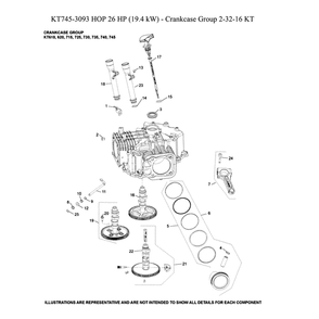 Engine >> Crankcase Diagram and Parts List for 96043029500  Husqvarna Lawn Tractor