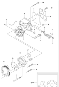 Carburetor And Air Filter Diagram and Parts List for 120MARKII (967861901)(20181800001-Current) Husqvarna Chainsaw