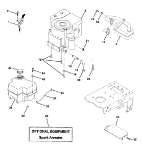 Engine Diagram and Parts List for LT130 (954140004-A)(1997-12) Husqvarna Lawn Tractor