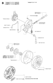 Clutch And Oil Pump 2 Diagram and Parts List for 390XP-XPG-XPW 20064000001 & Above Husqvarna Chainsaw