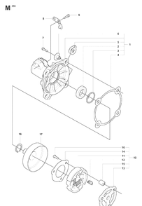 Clutch Diagram and Parts List for 355FXT 20073100001-20082700000 Husqvarna Brush Cutter