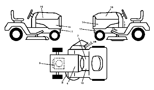 Decals Diagram and Parts List for YTH2754T (96041022101)(2012-12) Husqvarna Lawn Tractor