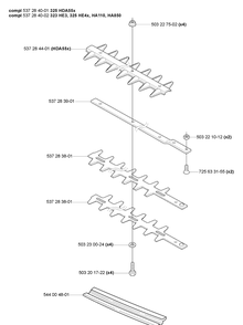 Cutting Blades Diagram and Parts List for HA110 2005-09 Husqvarna Hedge Trimmer