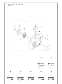 Starter Diagram and Parts List for 345FR 2008-05 Husqvarna Brush Cutter
