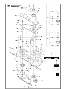 48 Inch/122cm Cutting Deck 4 Diagram and Parts List for P524  Husqvarna Lawn Mower