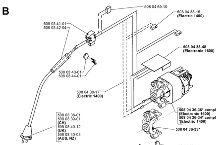 Part Location Diagram of 508043641 Husqvarna Engine