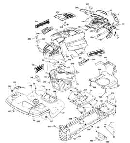 Chassis And Enclosures Diagram and Parts List for YTH2042 (96043012101)(2010-12) Husqvarna Lawn Tractor